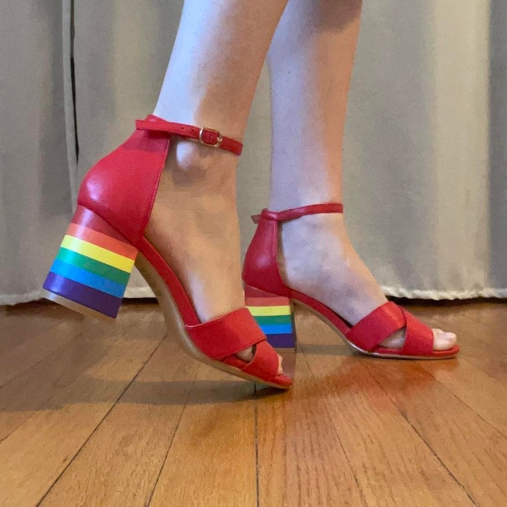 Modcloth Rainbow Block Heel Shoes